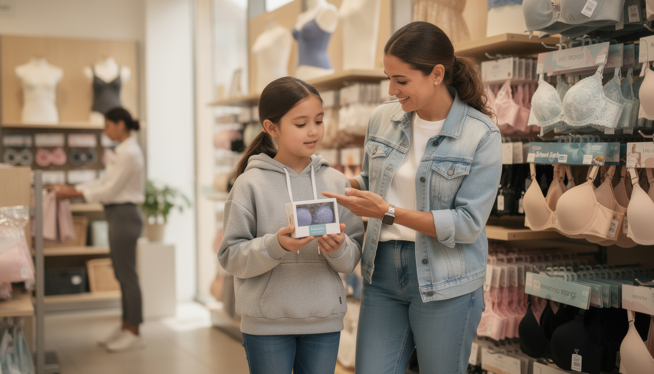 un guide familial pour accompagner les adolescentes lors de leur premier achat de soutien-gorge, en toute confiance et sans stress.