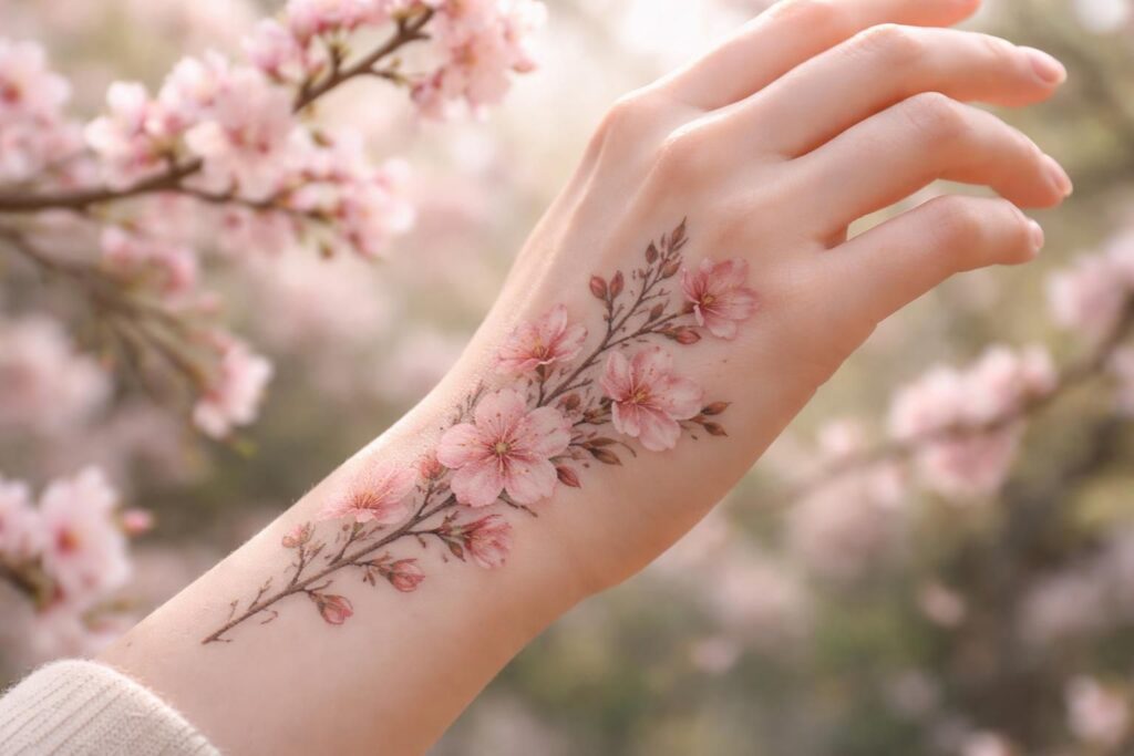 Éveillez votre curiosité avec la signification du tatouage de la fleur de cerisier et son esthétique unique