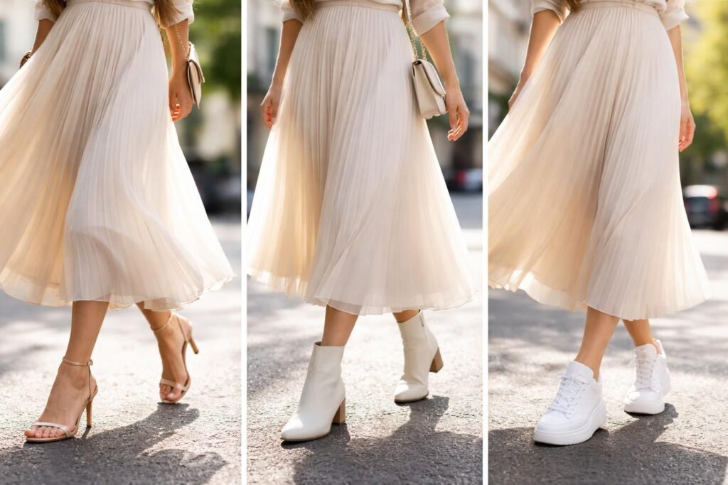 Quelles chaussures porter avec une jupe longue plissée : les tendances incontournables de la saison
