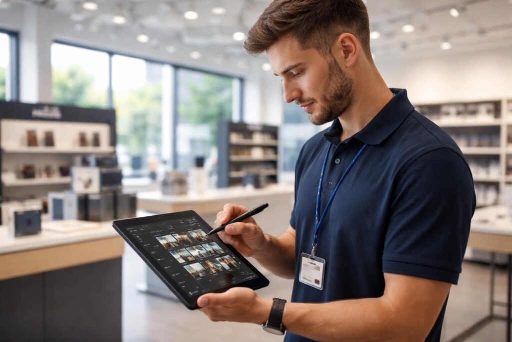 Surface Pro : retoucher, trier, valider en boutique via tablette Windows