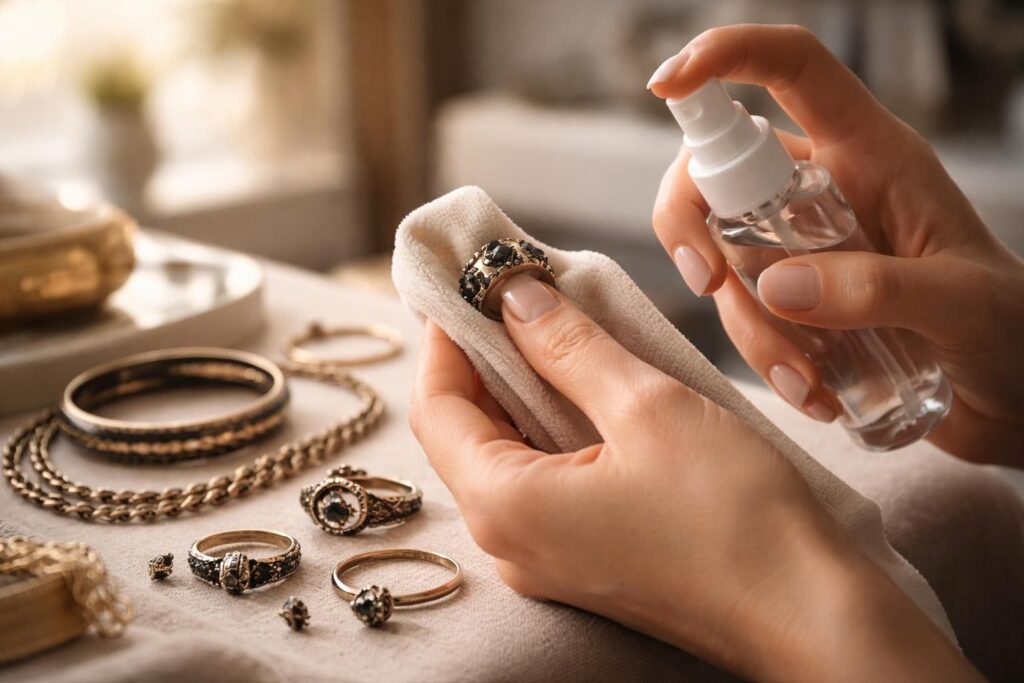 Comment entretenir vos bijoux en or noirci pour les garder éclatants