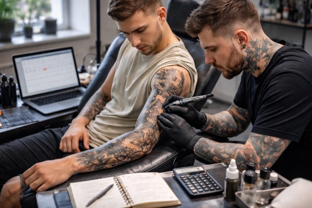 Prix tatouage 40 cm : budget, séances et temps