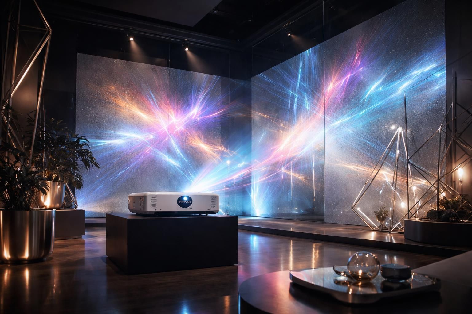 découvrez le lancement immersif de la nouvelle collection grâce à une scénographie innovante utilisant un vidéoprojecteur epson pour une expérience visuelle captivante.