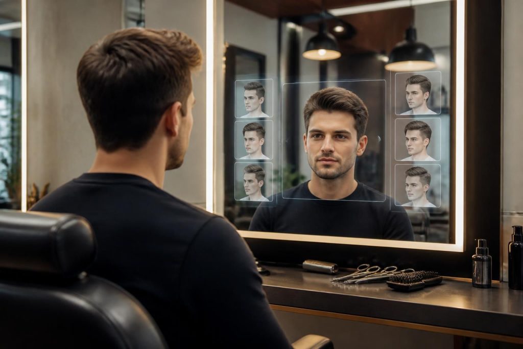 découvrez notre simulateur de coiffure pour homme et testez différents styles avant de changer de look. essayez virtuellement et trouvez la coupe idéale sans risque.